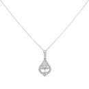 18ct White Gold 0.40ct Brilliant Cut Diamond Cluster Pendant And Chain 16"