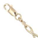 9ct Yellow Gold Patterned Aquamarine Bracelet 7"