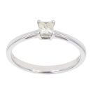 18ct White Gold 0.25ct Diamond Princess Cut Solitaire Ring