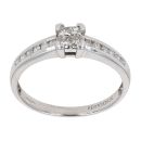 9ct White Gold 0.33ct Princess and Brilliant Cut Diamond Cluster Ring