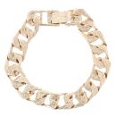 9ct Yellow Gold Bark Effect Curb Bracelet 7.5"