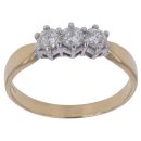 18ct Yellow Gold 0.50ct Brilliant Cut Diamond Trilogy Ring