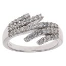 9ct White Gold 0.50ct Brilliant Cut Diamond Five Row Twist Ring