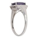 9ct White Gold 0.20ct Diamond and Amethyst Ring
