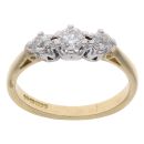 18ct Yellow Gold 0.45ct Brilliant Cut Diamond Trilogy Ring