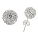 Silver Crystal Ball Stud Earrings by Icesia