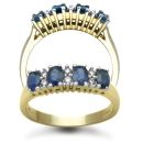 9 Carat Yellow Gold 12pts Diamond & Sapphire Ring