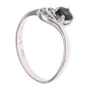 18ct White Gold 0.05ct Diamond and Sapphire Fancy Ring