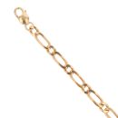 9ct Yellow Gold Figaro Bracelet 9"