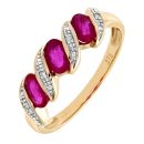 9ct Yellow Gold Diamond and Ruby Dress Ring