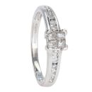 9ct White Gold 0.33cts Diamond Square Cluster Ring