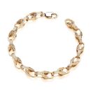 18ct Yellow ﻿Gold on Sterling Silver Men's Patterned Tulip 9'' Bracelet