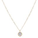 9ct Yellow Gold Cubic Zirconia Single Stone Pendant and Chain 20"