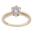 9ct Yellow Gold Cubic Zirconia Solitaire Ring