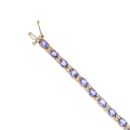 14ct Yellow Gold 1.00ct Brilliant Cut Diamond And Tanzanite Bracelet 7"