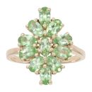 9ct Yellow Gold Peridot Gemstone Cluster Ring