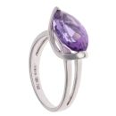 18ct White Gold Amethyst Single Stone Ring