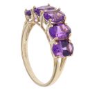 9ct Yellow Gold Amethyst Five Stone Ring