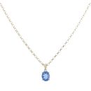 9ct Yellow Gold Fluorite Pendant And Chain 20"