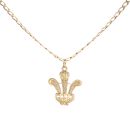 9ct Yellow Gold Welsh Feather Pendant and Chain 24"