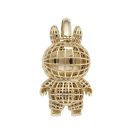 14ct Yellow Gold Black Gemstone Bunny Pendant