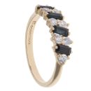 9ct Yellow Gold Sapphire And Cubic Zirconia Ring
