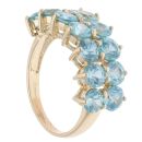 9ct Yellow Gold Two Row Topaz Ring