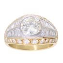 18ct Yellow Gold 3.75ct Round Brilliant and Baguette Diamond Ring