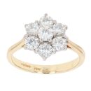 18ct Yellow Gold 1.20ct Brilliant Cut Diamond Cluster Ring