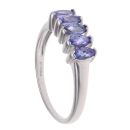 9ct White Gold Five Stone Tanzanite Ring