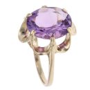 9ct Yellow Gold Amethyst Single Stone Ring