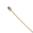 14ct Yellow Gold Monaco Cubic Zirconia Agua Pave Lock Tennis Bracelet 7.5"