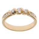 18ct Yellow Gold 0.25ct Brilliant Cut Diamond Trilogy Ring
