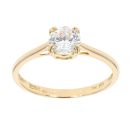 18ct Yellow Gold Single Stone Cubic Zirconia Ring