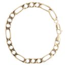 9ct Yellow Gold Figaro Bracelet 7"
