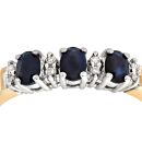 9ct Yellow Gold Diamond and Sapphire Dress Ring