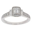 Vera Wang Platinum 0.95ct Baguette And Brilliant Cut Diamond Cluster Ring