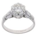 18ct White Gold 2.00ct Brilliant And Baguette Cut Solitaire Ring