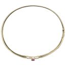 9ct Yellow Gold 0.10ct Brilliant Cut Diamond And Amethyst Bangle