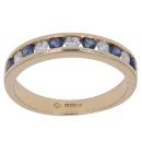 18ct Yellow Gold 0.20ct Diamond and Sapphire Eternity Ring