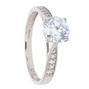 9ct White Gold Cubic Zirconia Solitaire Ring