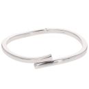 9ct White Gold Crossover Hinged Bangle