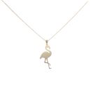 9ct Yellow Gold Flamingo Pendant And Chain 18"