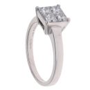 18ct White Gold 0.80ct Princess Cut Diamond Cluster Ring