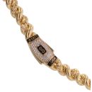 14ct Yellow Gold Monaco Classic Loop Alternate Pave Lock Chain 18"