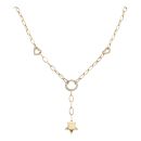 14ct Yellow Gold Cubic Zirconia Hearts and Star Chain 18"