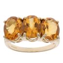 9ct Yellow Gold Citrine Three Stone Ring