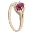 9ct Yellow Gold 0.05ct Diamond And Ruby Ring