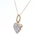 9ct Yellow Gold Diamond Heart Pendant Necklace