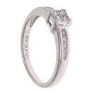 18ct White Gold 0.25ct Princess And Brilliant Cut Diamond Cluster Ring